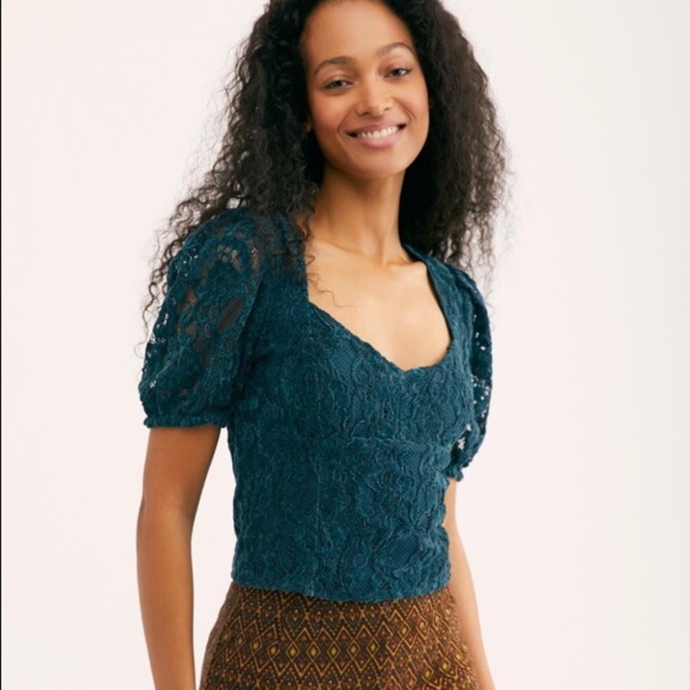 free people lace blouse size L